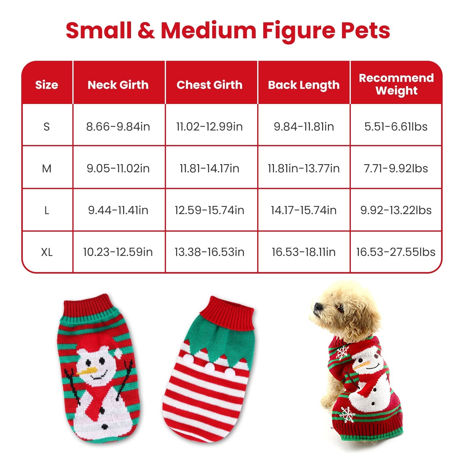 2 Patterns 4 Sizes Option-- 1Pc Pet Christmas Turtleneck Sweater Dog Cat Christmas Clothes Snowman Stripes Costume Winter Holiday Sweater For Small Medium Kitten Puppy Cats Dogs